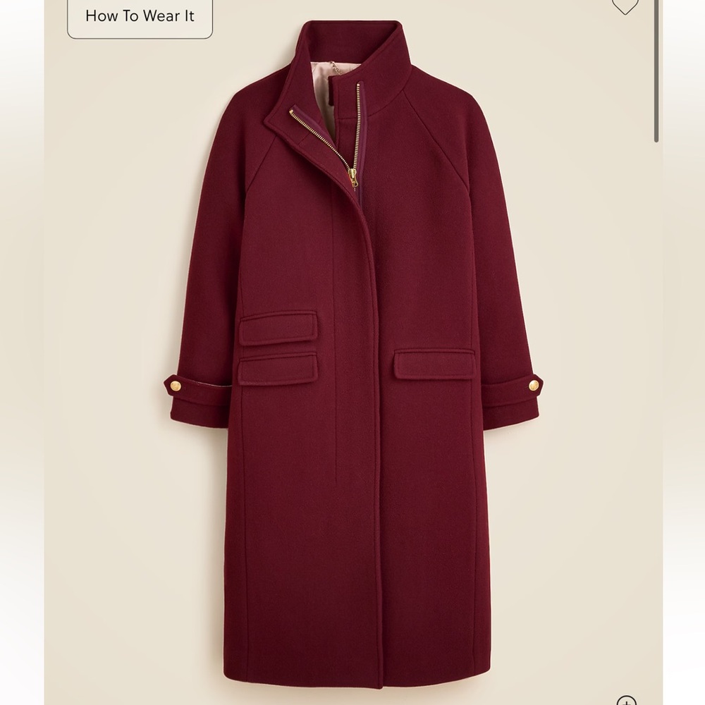 J. Crew Long Toscana coat in Italian stadium-cloth wool blend
